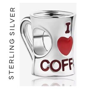 🌟 925 Sterling Silver Coffee Cup Charm